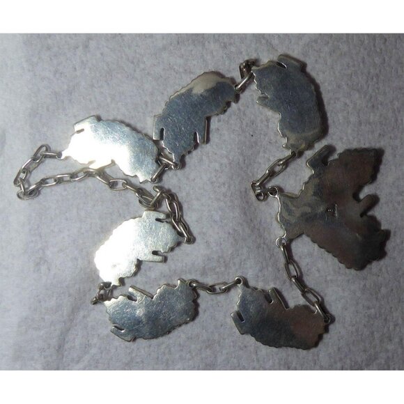 Vintage Zuni Sterling Silver Rainbow Man Necklace 25" Chain Handcrafted With Inl - Picture 8 of 9